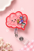 Kawaii Brain Badge Reel