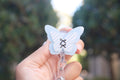Blue Butterfly with Black Bows Badge Reel